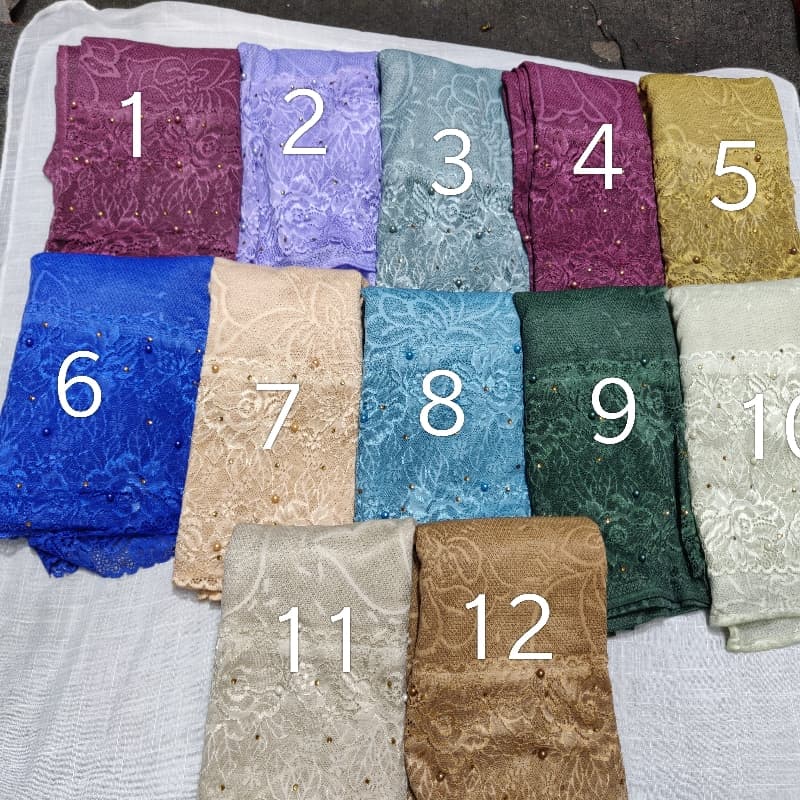 Fancy side border leass T.R jersey Hijab, Scarf, stoler