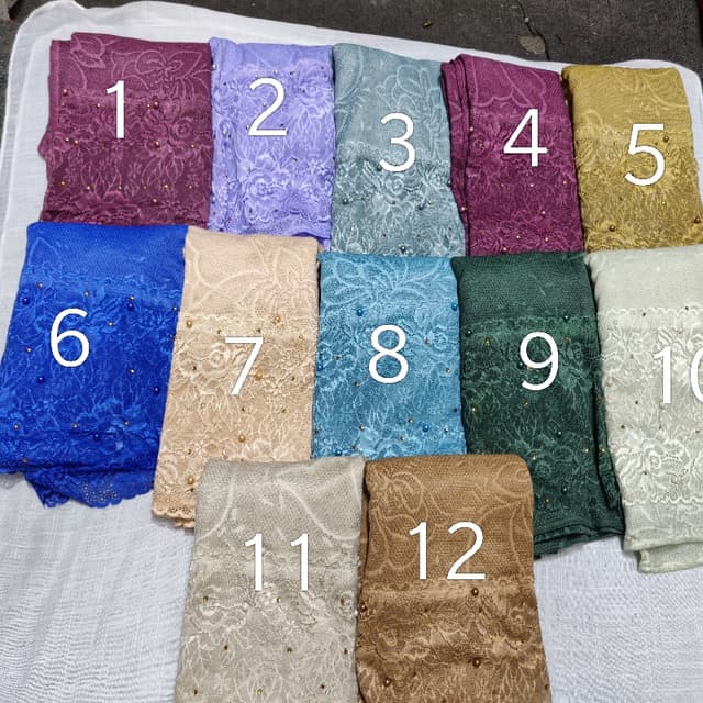 Fancy side border leass T.R jersey Hijab, Scarf, stoler
